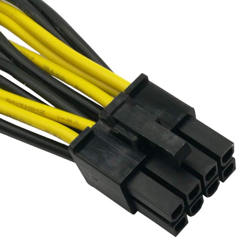 COMeap كابل طاقة بطاقة الرسوميات COMeap NVIDIA 030-0571-000 محول 8 دبابيس ذكر إلى مزدوج PCIe 8 دبابيس أنثى لتيسلا K80/M40/M60/P40/P100 بطول 4 بوصات (عبوة من 2) (10 سم) - Image 2